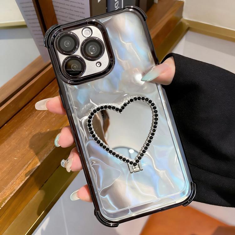 For iPhone 11 Pro Max Heart-shaped Mirror Electroplated TPU + Acrylic Phone Case with Holder(Black)
For iPhone 11 Pro Max Heart-shaped Mirror Electroplated TPU + Acrylic Phone Case with Holder(Black)