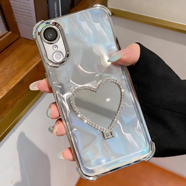For iPhone XR Heart-shaped Mirror Electroplated TPU + Acrylic Phone Case with Holder(Silver)
For iPhone XR Heart-shaped Mirror Electroplated TPU + Acrylic Phone Case with Holder(Silver)
