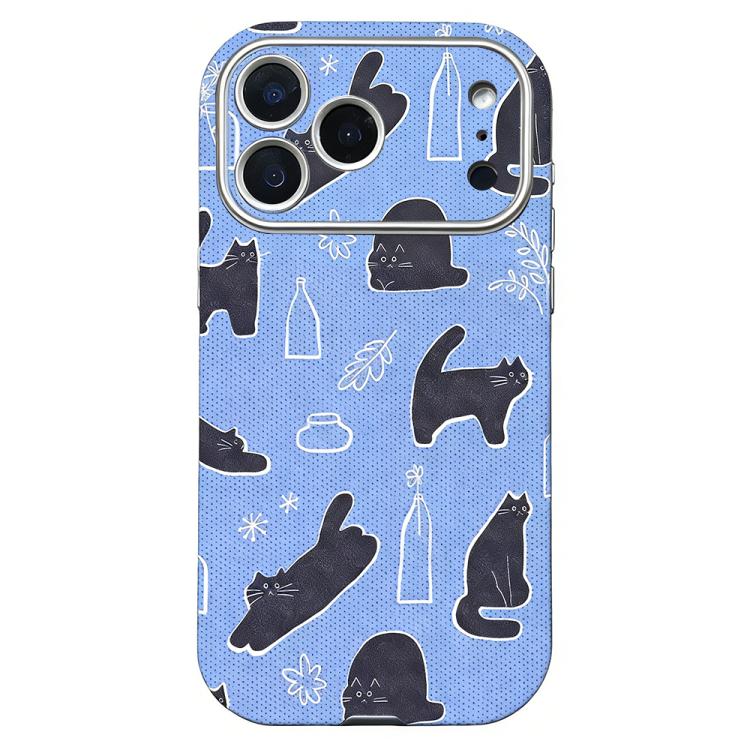 For iPhone 17 Pro Max Rounded Edge Large Window Silicone Phone Case(Black Cat)