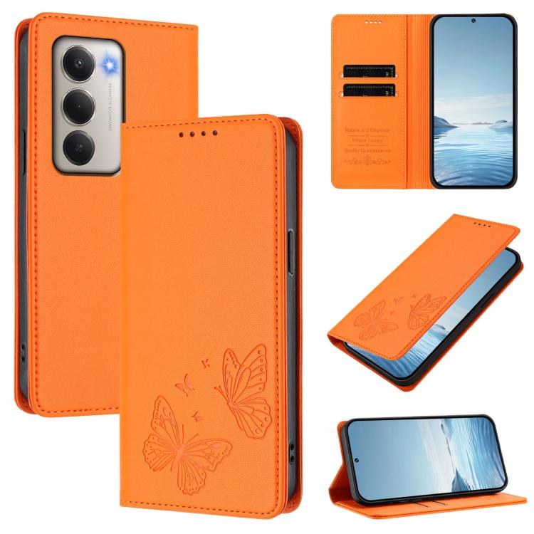 For Redmi 15 5G / 4G EU 171mm Strong Magnetic Dual Butterfly RFID Vegan Leather Phone Case(Orange)
For Redmi 15 5G / 4G EU 171mm Strong Magnetic Dual Butterfly RFID Vegan Leather Phone Case(Orange)