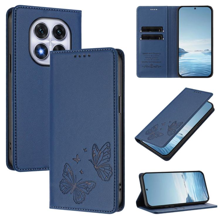 For Redmi Note 14 Pro 4G Strong Magnetic Dual Butterfly RFID Vegan Leather Phone Case(Dark Blue)
For Redmi Note 14 Pro 4G Strong Magnetic Dual Butterfly RFID Vegan Leather Phone Case(Dark Blue)
