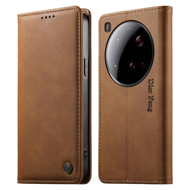For Xiaomi 15 Ultra Dierfeng Metal Snap Magnetic RFID Vegan Leather Phone Case(Light Brown)
For Xiaomi 15 Ultra Dierfeng Metal Snap Magnetic RFID Vegan Leather Phone Case(Light Brown)