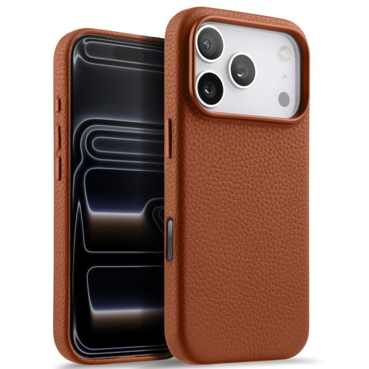 For iPhone 17 Pro melkco Litchi Texture Magnetic Full Coverage Genuine Leather Phone Case with AI Button(Brown)
For iPhone 17 Pro melkco Litchi Texture Magnetic Full Coverage Genuine Leather Phone Case with AI Button(Brown)