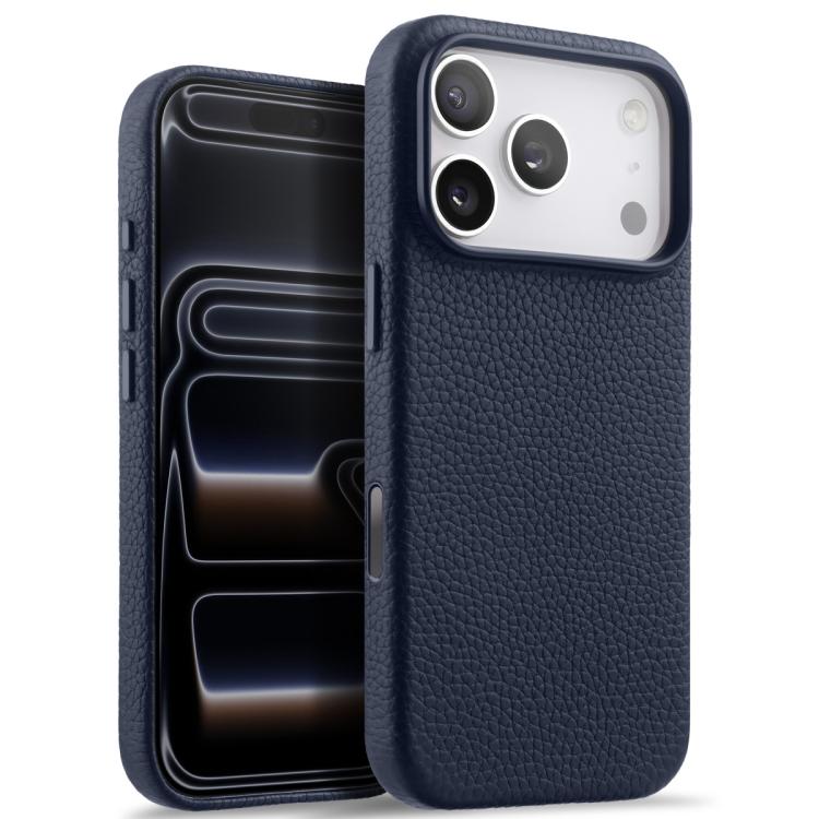 For iPhone 17 Pro melkco Litchi Texture Magnetic Full Coverage Genuine Leather Phone Case with AI Button(Dark Blue)
For iPhone 17 Pro melkco Litchi Texture Magnetic Full Coverage Genuine Leather Phone Case with AI Button(Dark Blue)
