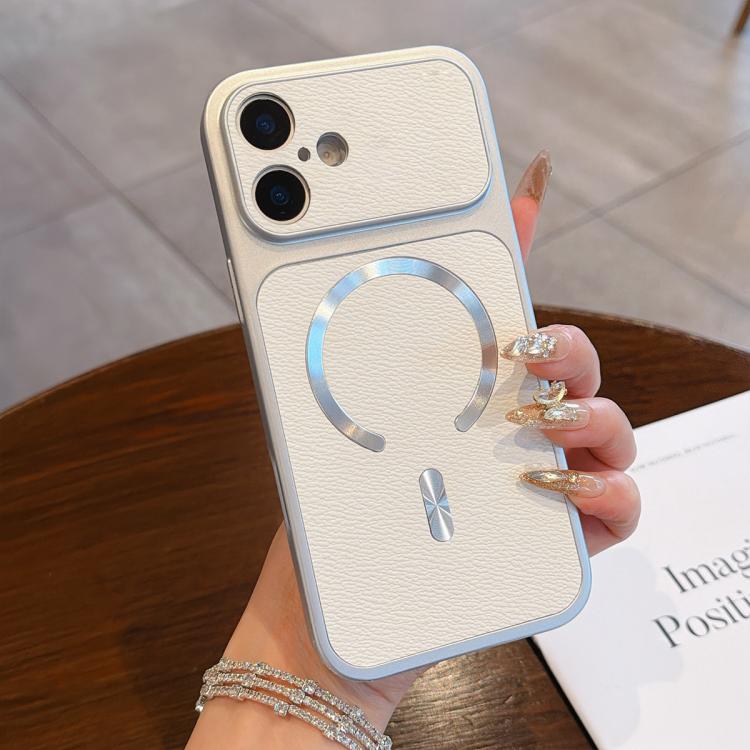 For iPhone 16 Plus Litchi Texture Vegan Leather Magnetic Phone Case(White)
For iPhone 16 Plus Litchi Texture Vegan Leather Magnetic Phone Case(White)
