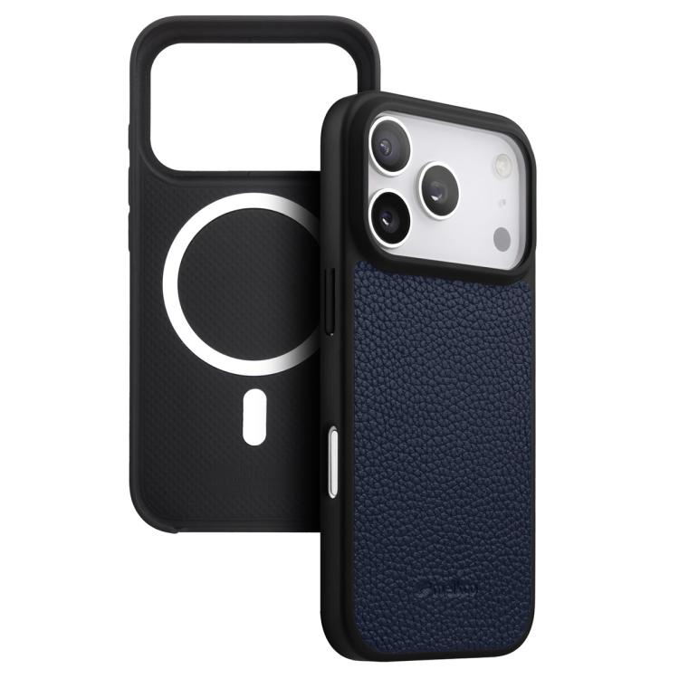 For iPhone 17 Pro melkco Litchi Texture Magnetic Full Coverage Genuine Leather Hybrid PC Phone Case(Dark Blue)
For iPhone 17 Pro melkco Litchi Texture Magnetic Full Coverage Genuine Leather Hybrid PC Phone Case(Dark Blue)
