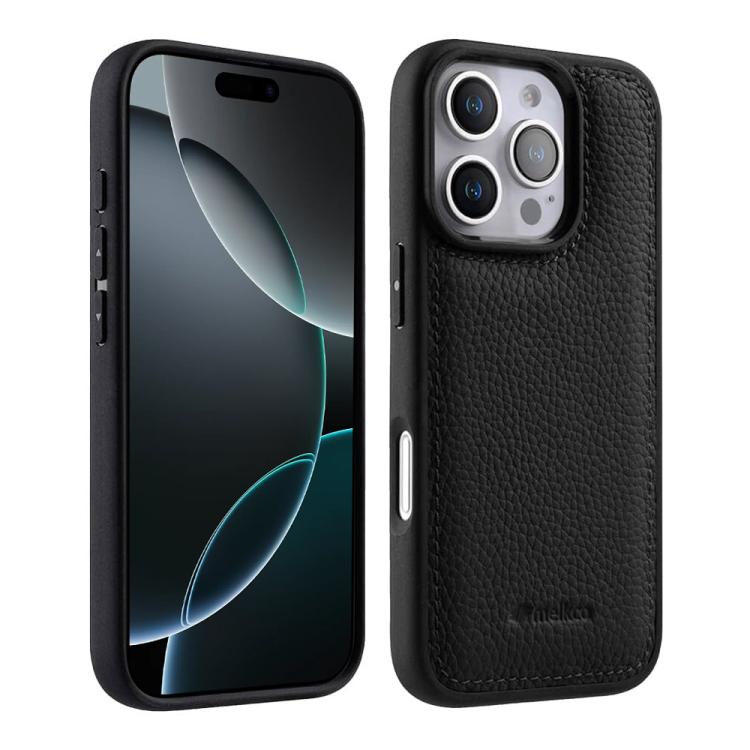 For iPhone 16 Pro melkco Litchi Texture Full Coverage Genuine Leather Hybrid PC Phone Case(Black)
For iPhone 16 Pro melkco Litchi Texture Full Coverage Genuine Leather Hybrid PC Phone Case(Black)