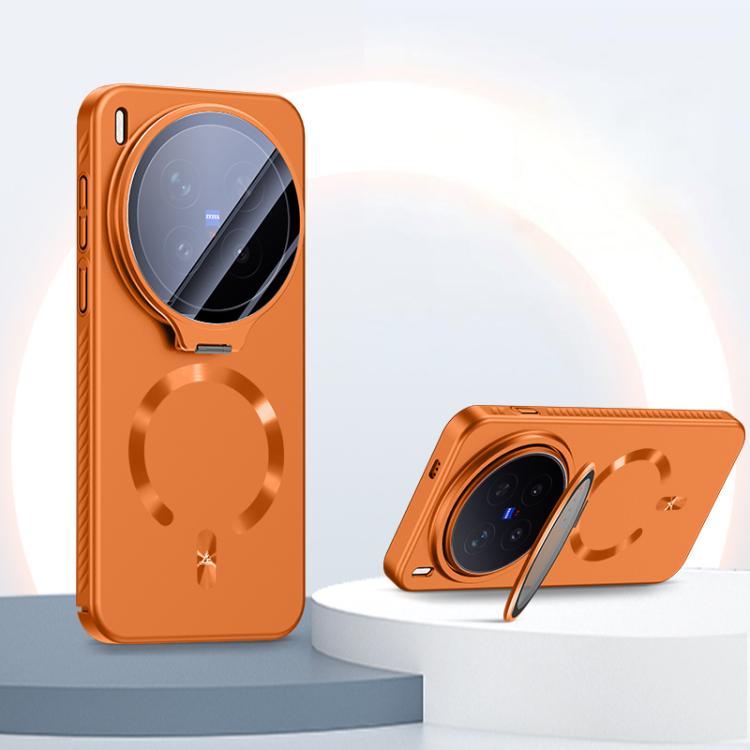 For vivo X300 Pro Ice Crystal Solid Color U-Shaped Magnetic Invisible Lens Holder Frosted Phone Case(Orange)
For vivo X300 Pro Ice Crystal Solid Color U-Shaped Magnetic Invisible Lens Holder Frosted Phone Case(Orange)