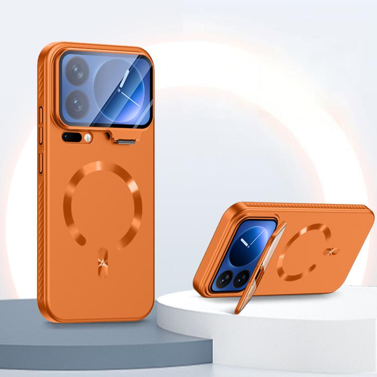 For Xiaomi 17 Pro Max Ice Crystal Solid Color U-Shaped Magnetic Invisible Lens Holder Frosted Phone Case(Orange)
For Xiaomi 17 Pro Max Ice Crystal Solid Color U-Shaped Magnetic Invisible Lens Holder Frosted Phone Case(Orange)