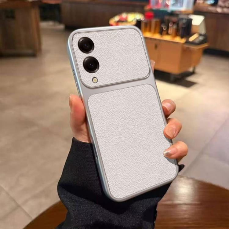 For Galaxy S25 Edge 5G Large Window Leather Textured Coated TPU Phone Case(White)
For Galaxy S25 Edge 5G Large Window Leather Textured Coated TPU Phone Case(White)