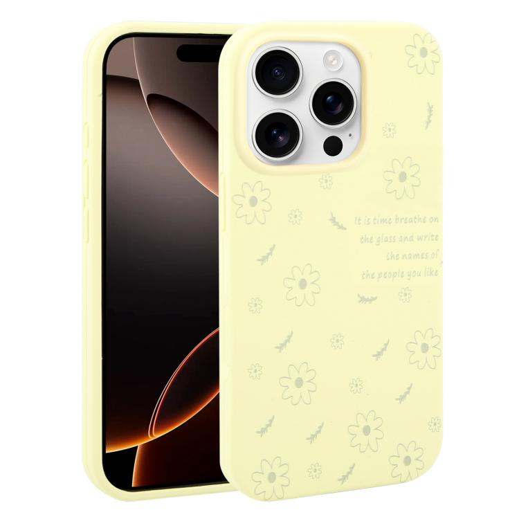 For iPhone 16 Pro Large Hole Daisy Floral Printed Liquid Silicone Phone Case(Milk Yellow)
For iPhone 16 Pro Large Hole Daisy Floral Printed Liquid Silicone Phone Case(Milk Yellow)