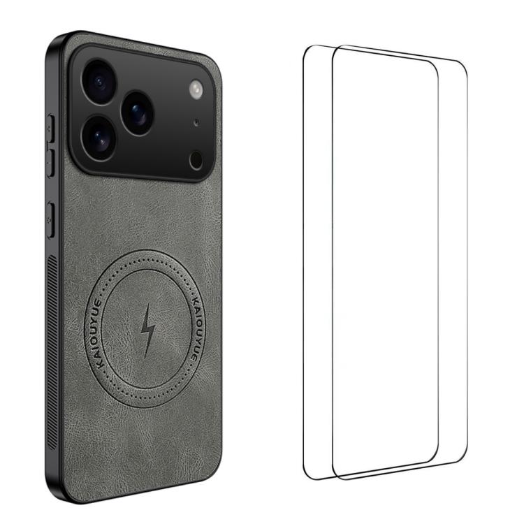 For iPhone 17 Pro WANLONFENG Nappa Texture Magnetic Phone Case with 2pcs Screen Films(Grey)
For iPhone 17 Pro WANLONFENG Nappa Texture Magnetic Phone Case with 2pcs Screen Films(Grey)