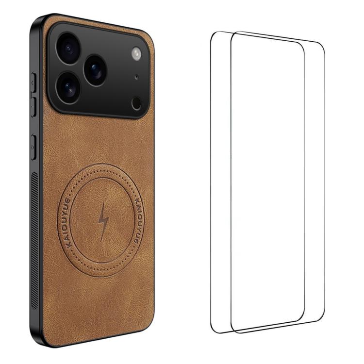 For iPhone 17 Pro WANLONFENG Nappa Texture Magnetic Phone Case with 2pcs Screen Films(Brown)
For iPhone 17 Pro WANLONFENG Nappa Texture Magnetic Phone Case with 2pcs Screen Films(Brown)