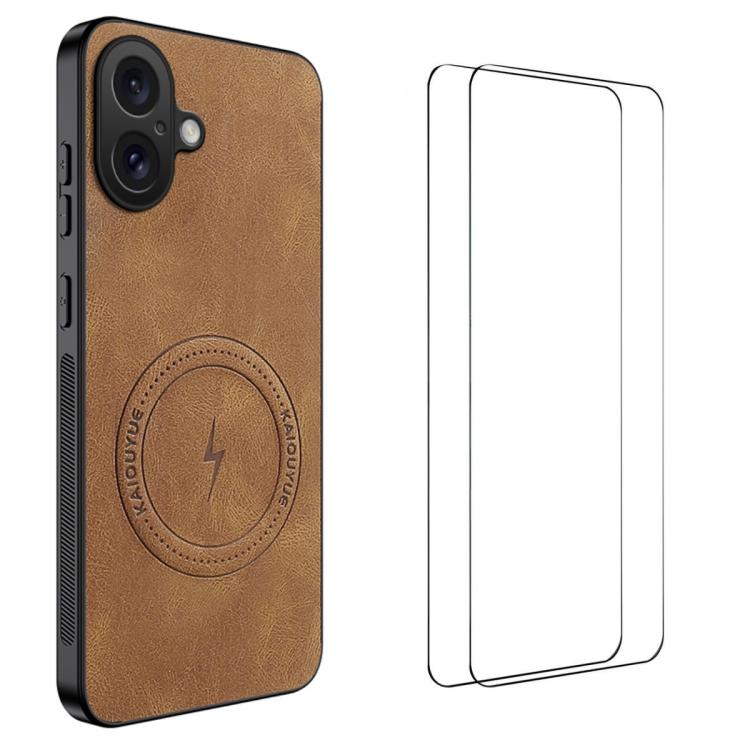For iPhone 16 WANLONFENG Nappa Texture Magnetic Phone Case with 2pcs Screen Films(Brown)
For iPhone 16 WANLONFENG Nappa Texture Magnetic Phone Case with 2pcs Screen Films(Brown)