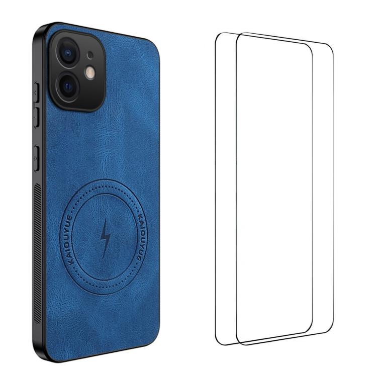For iPhone 12 WANLONFENG Nappa Texture Magnetic Phone Case with 2pcs Screen Films(Blue)
For iPhone 12 WANLONFENG Nappa Texture Magnetic Phone Case with 2pcs Screen Films(Blue)