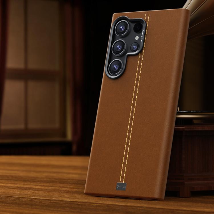 For Samsung Galaxy S23 Ultra 5G Jazz Series Retro Vegan Leather Textured Metal Frame Magnetic Phone Case(Brown)
For Samsung Galaxy S23 Ultra 5G Jazz Series Retro Vegan Leather Textured Metal Frame Magnetic Phone Case(Brown)