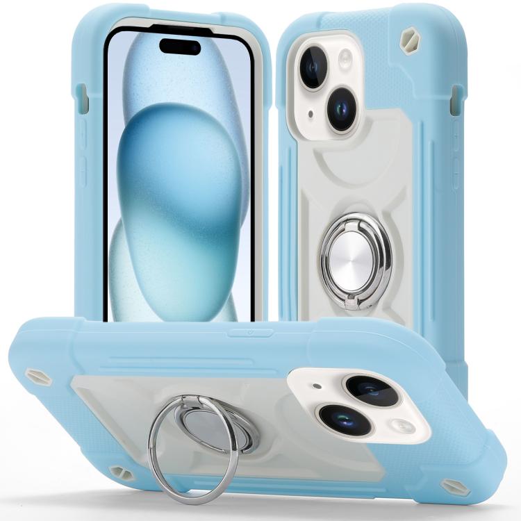 For iPhone 15 Dual Ring 360 Degree Rotation Holder PC Hybrid Silicone Phone Case(Ice Crystal Blue)
For iPhone 15 Dual Ring 360 Degree Rotation Holder PC Hybrid Silicone Phone Case(Ice Crystal Blue)