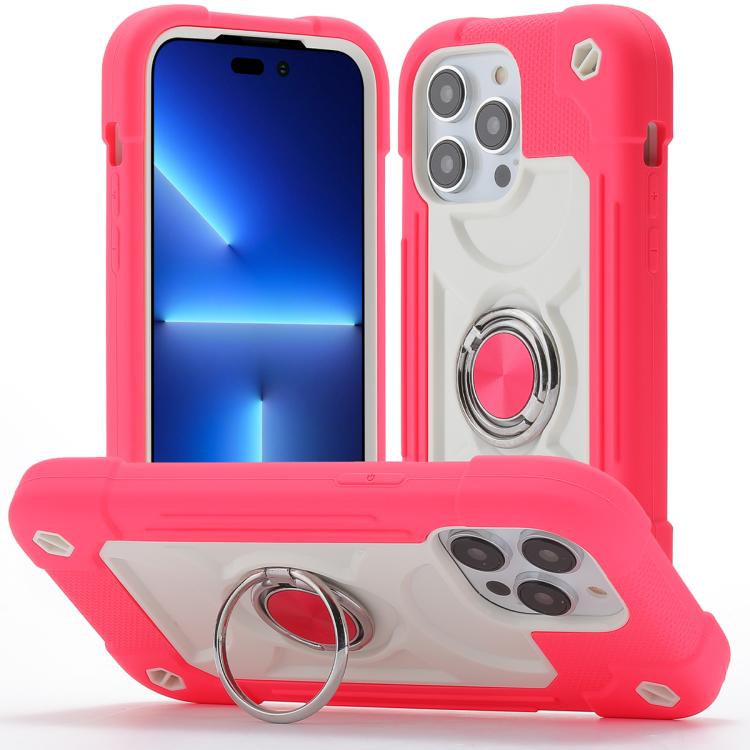 For iPhone 13 Pro Max Dual Ring 360 Degree Rotation Holder PC Hybrid Silicone Phone Case(Rose Red)
For iPhone 13 Pro Max Dual Ring 360 Degree Rotation Holder PC Hybrid Silicone Phone Case(Rose Red)
