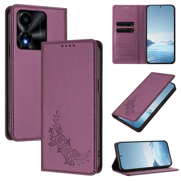 For Honor X5c 4G / X5c Plus / Play10A 4G Peony Embossed Magnetic RFID Vegan Leather Phone Case(Violet Purple)
For Honor X5c 4G / X5c Plus / Play10A 4G Peony Embossed Magnetic RFID Vegan Leather Phone Case(Violet Purple)