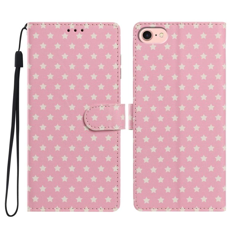 For iPhone 17e / 16e Star Pattern Magnetic Buckle Vegan Leather Phone Case with Wrist Strap(Pink)
For iPhone 17e / 16e Star Pattern Magnetic Buckle Vegan Leather Phone Case with Wrist Strap(Pink)