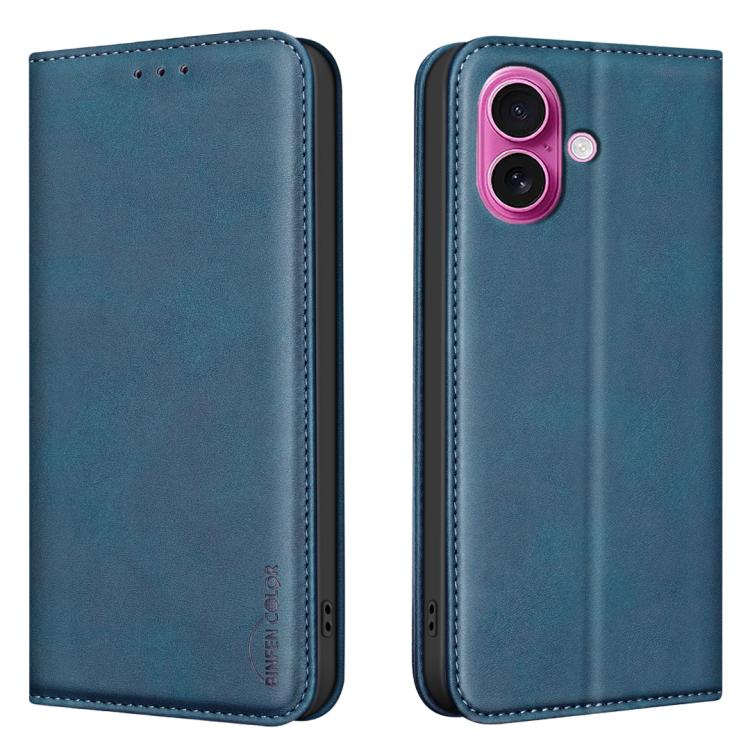 For iPhone 16 BINFEN COLOR Calfskin Texture Magnetic RFID Vegan Leather Phone Case(Blue)
For iPhone 16 BINFEN COLOR Calfskin Texture Magnetic RFID Vegan Leather Phone Case(Blue)