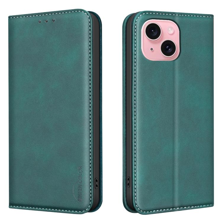 For iPhone 15 BINFEN COLOR Calfskin Texture Magnetic RFID Vegan Leather Phone Case(Green)
For iPhone 15 BINFEN COLOR Calfskin Texture Magnetic RFID Vegan Leather Phone Case(Green)
