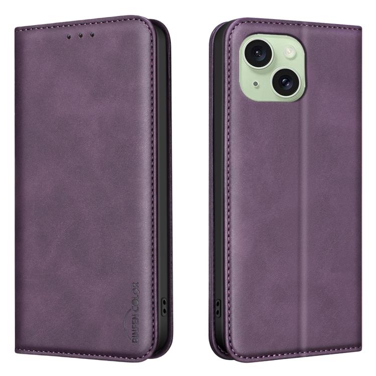 For iPhone 14 Plus / 15 Plus BINFEN COLOR Calfskin Texture Magnetic RFID Vegan Leather Phone Case(Purple)
For iPhone 14 Plus / 15 Plus BINFEN COLOR Calfskin Texture Magnetic RFID Vegan Leather Phone Case(Purple)