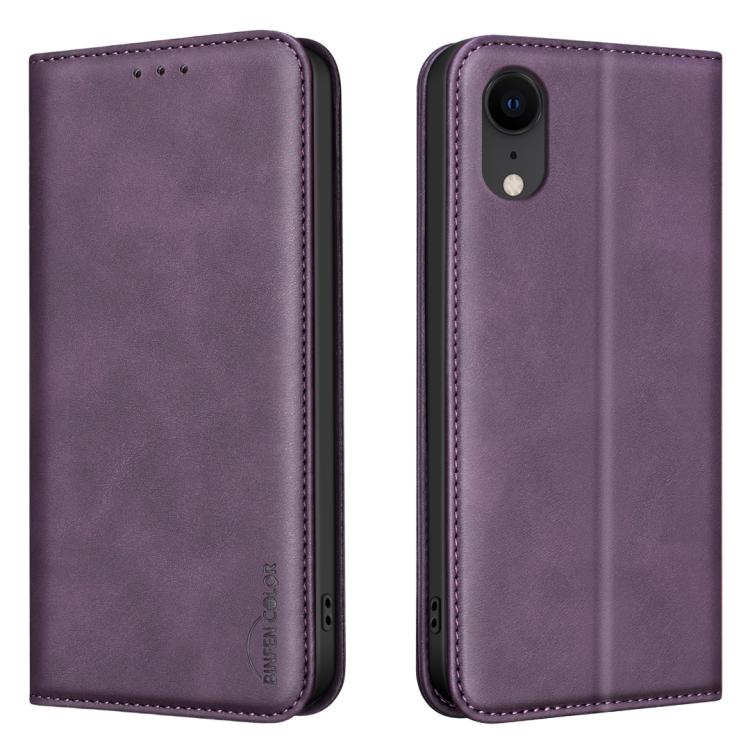 For iPhone XR BINFEN COLOR Calfskin Texture Magnetic RFID Vegan Leather Phone Case(Purple)
For iPhone XR BINFEN COLOR Calfskin Texture Magnetic RFID Vegan Leather Phone Case(Purple)