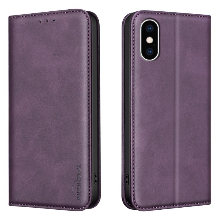 For iPhone XS Max BINFEN COLOR Calfskin Texture Magnetic RFID Vegan Leather Phone Case(Purple)
For iPhone XS Max BINFEN COLOR Calfskin Texture Magnetic RFID Vegan Leather Phone Case(Purple)