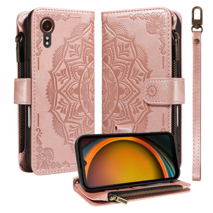 For Samsung Galaxy XCover7 5G Global Mandala Embossed 9-Card Zipper RFID Vegan Leather Phone Case with Short Lanyard(Rose Gold)
For Samsung Galaxy XCover7 5G Global Mandala Embossed 9-Card Zipper RFID Vegan Leather Phone Case with Short Lanyard(Rose Gold)