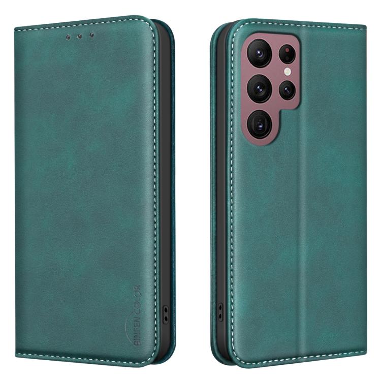 For Samsung Galaxy S21 Ultra 5G BINFEN COLOR Calfskin Texture Magnetic RFID Vegan Leather Phone Case(Green)
For Samsung Galaxy S21 Ultra 5G BINFEN COLOR Calfskin Texture Magnetic RFID Vegan Leather Phone Case(Green)