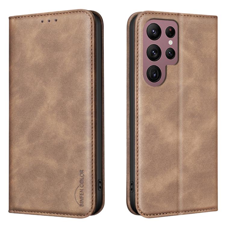 For Samsung Galaxy S21 Ultra 5G BINFEN COLOR Calfskin Texture Magnetic RFID Vegan Leather Phone Case(Brown)
For Samsung Galaxy S21 Ultra 5G BINFEN COLOR Calfskin Texture Magnetic RFID Vegan Leather Phone Case(Brown)