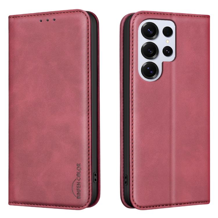 For Samsung Galaxy S24 Ultra 5G BINFEN COLOR Calfskin Texture Magnetic RFID Vegan Leather Phone Case(Red)
For Samsung Galaxy S24 Ultra 5G BINFEN COLOR Calfskin Texture Magnetic RFID Vegan Leather Phone Case(Red)