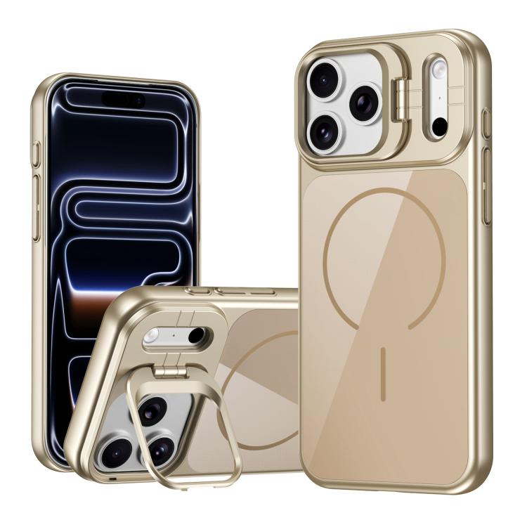 For iPhone 17 Pro Lens Frame Stand Glass Thin Circle Magnetic Phone Case(Desert Gold)
For iPhone 17 Pro Lens Frame Stand Glass Thin Circle Magnetic Phone Case(Desert Gold)