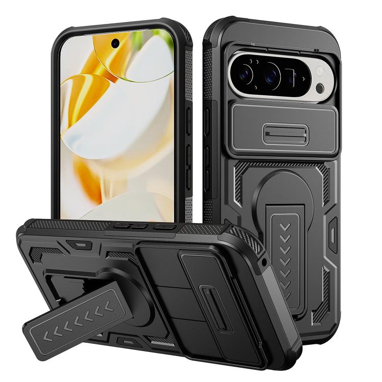For Google Pixel 10 Pro XL Slid Camera Shield Invisible Holder PC Hybrid TPU Phone Case(Black)
For Google Pixel 10 Pro XL Slid Camera Shield Invisible Holder PC Hybrid TPU Phone Case(Black)