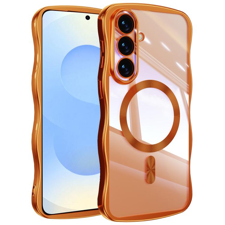 For Galaxy S26+ 5G Big Wave Electroplating MagSafe Magnetic Phone Case(Orange)
For Galaxy S26+ 5G Big Wave Electroplating MagSafe Magnetic Phone Case(Orange)
