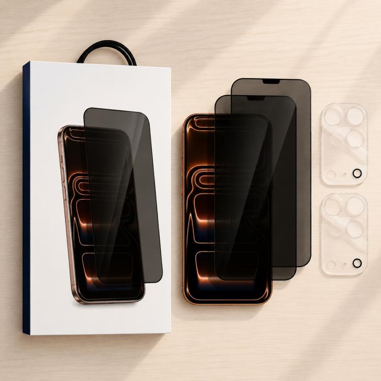 For iPhone 17 Pro Max XDcase 2 Pairs Anti-Peep Tempered Glass Screen Protector + Transparent Lens Protector
For iPhone 17 Pro Max XDcase 2 Pairs Anti-Peep Tempered Glass Screen Protector + Transparent Lens Protector