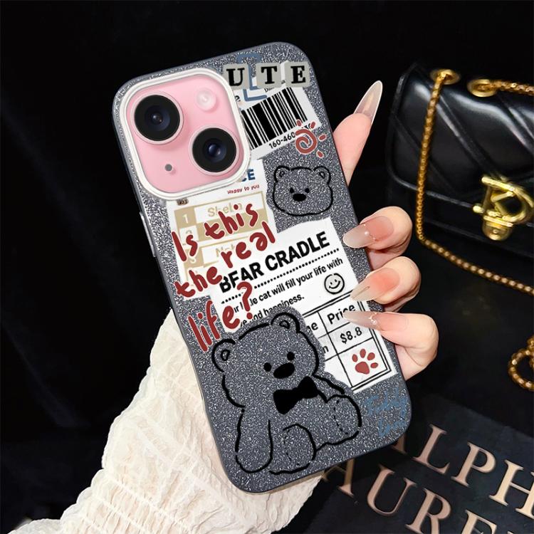 For iPhone 15 Plus Newspaper Bear Pattern IMD Glitter PC Hybrid TPU Phone Case(Black)
For iPhone 15 Plus Newspaper Bear Pattern IMD Glitter PC Hybrid TPU Phone Case(Black)