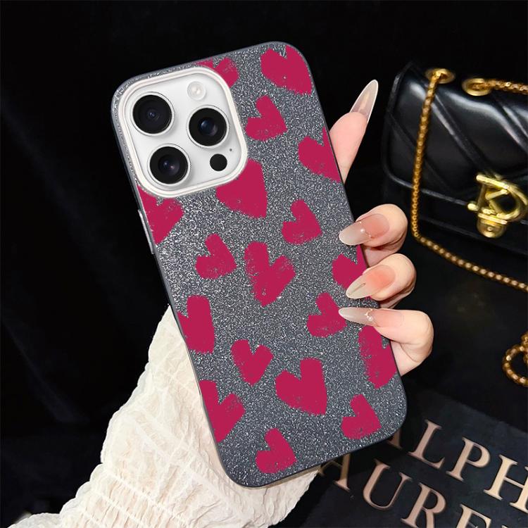 For iPhone 16 Pro Rose Red Hearts Pattern IMD Glitter PC Hybrid TPU Phone Case(Black)
For iPhone 16 Pro Rose Red Hearts Pattern IMD Glitter PC Hybrid TPU Phone Case(Black)
