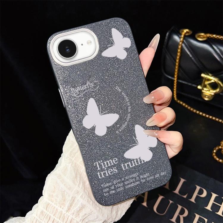 For iPhone 17e / 16e White Butterflies Pattern IMD Glitter PC Hybrid TPU Phone Case(Black)
For iPhone 17e / 16e White Butterflies Pattern IMD Glitter PC Hybrid TPU Phone Case(Black)