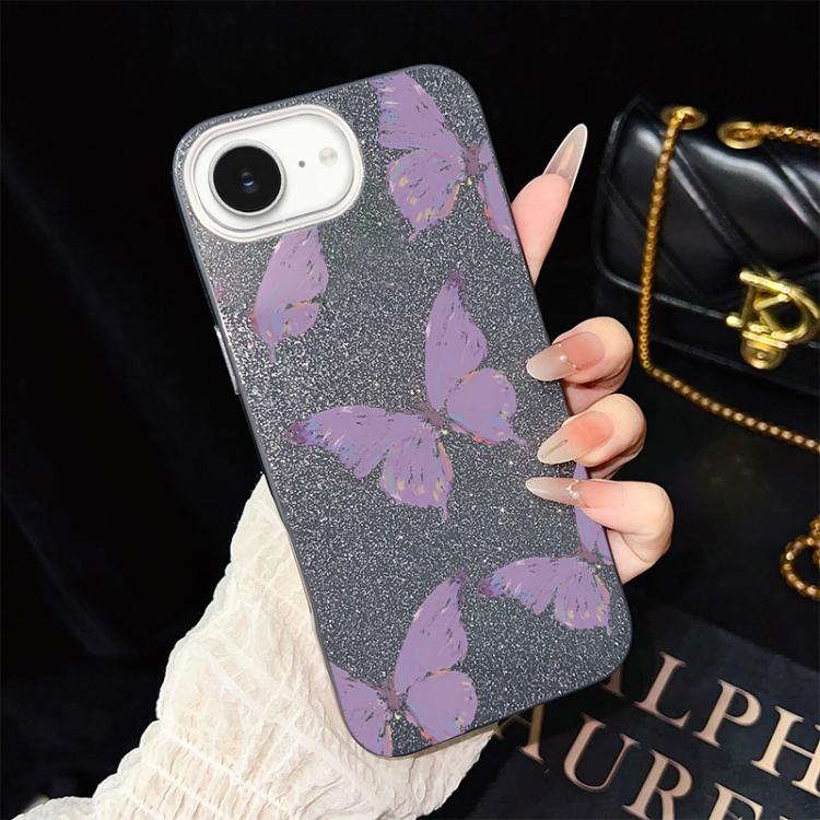 For iPhone 17e / 16e Minimalist Purple Butterflies Pattern IMD Glitter PC Hybrid TPU Phone Case(Black)
For iPhone 17e / 16e Minimalist Purple Butterflies Pattern IMD Glitter PC Hybrid TPU Phone Case(Black)