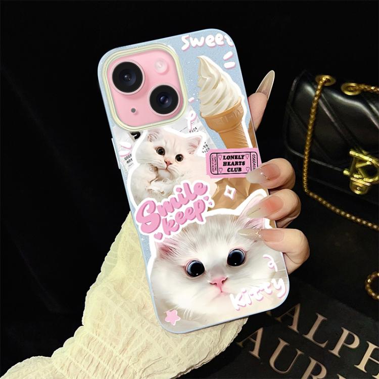 For iPhone 15 Ice Cream Cats Pattern IMD Glitter PC Hybrid TPU Phone Case(Blue)
For iPhone 15 Ice Cream Cats Pattern IMD Glitter PC Hybrid TPU Phone Case(Blue)