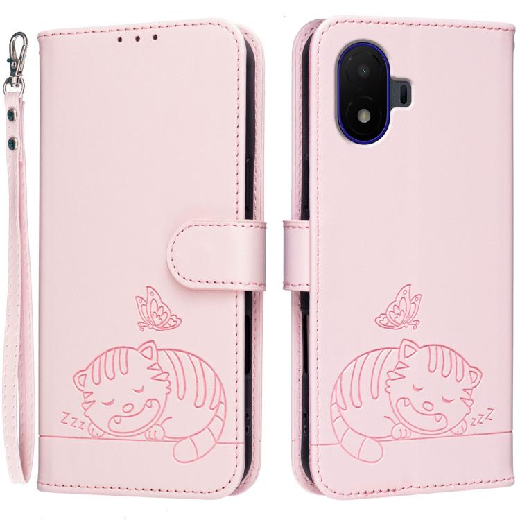 For TCL K70 SE Cat Butterfly Embossed RFID Vegan Leather Phone Case with Strap(Pink)
For TCL K70 SE Cat Butterfly Embossed RFID Vegan Leather Phone Case with Strap(Pink)
