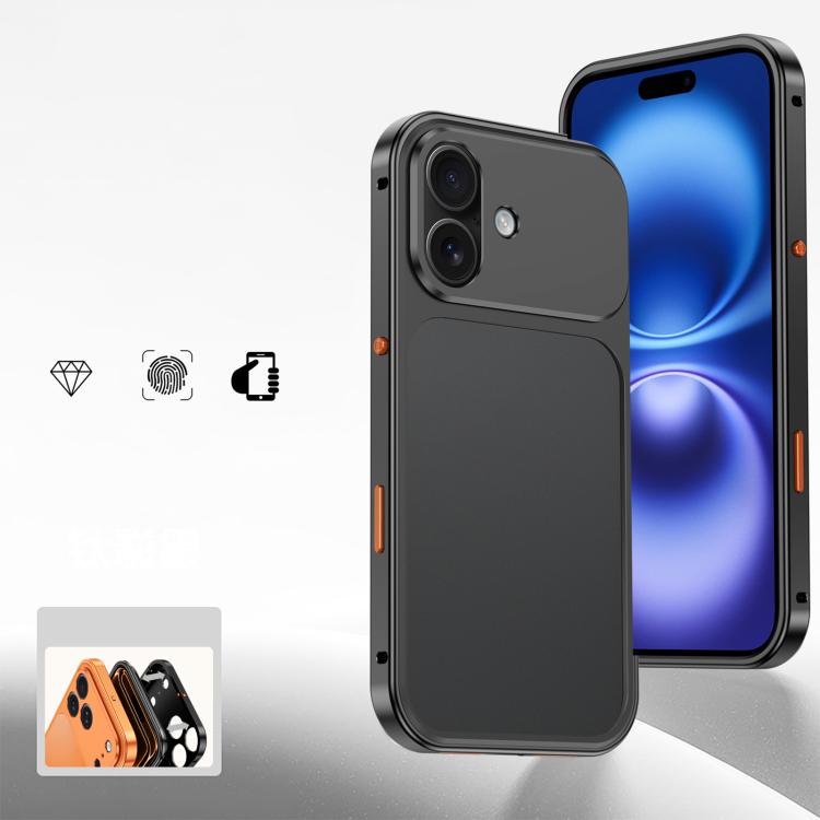 For iPhone 16 Cooling Spring Buckle Metal Frame Phone Case(Ttanium Black)
For iPhone 16 Cooling Spring Buckle Metal Frame Phone Case(Ttanium Black)