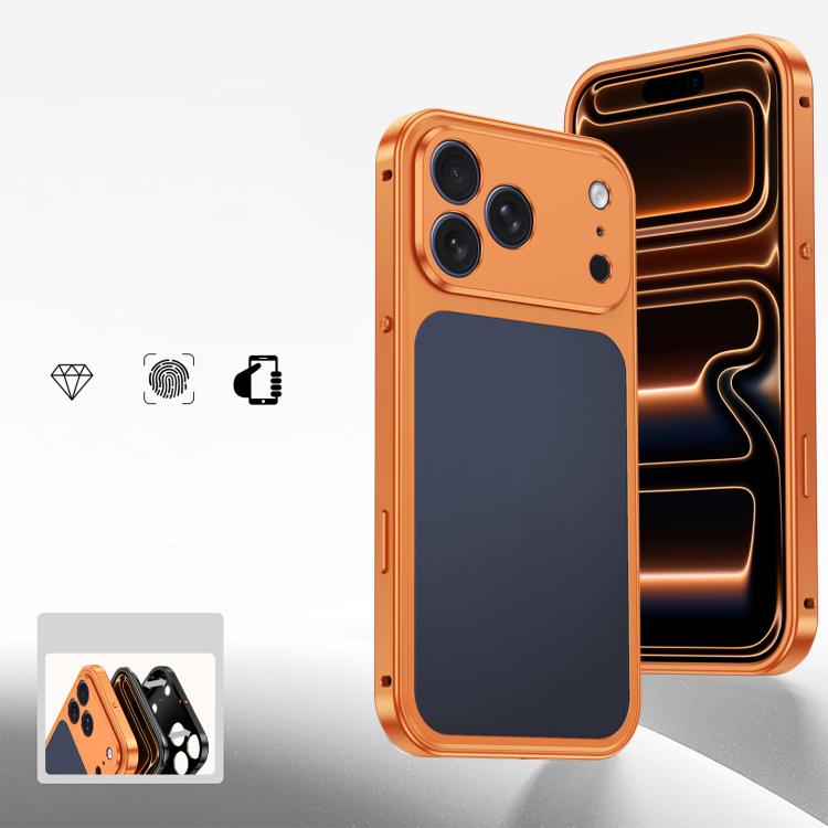 For iPhone 17 Pro Max Cooling Spring Buckle Metal Frame Phone Case(Ttanium Orange)
For iPhone 17 Pro Max Cooling Spring Buckle Metal Frame Phone Case(Ttanium Orange)