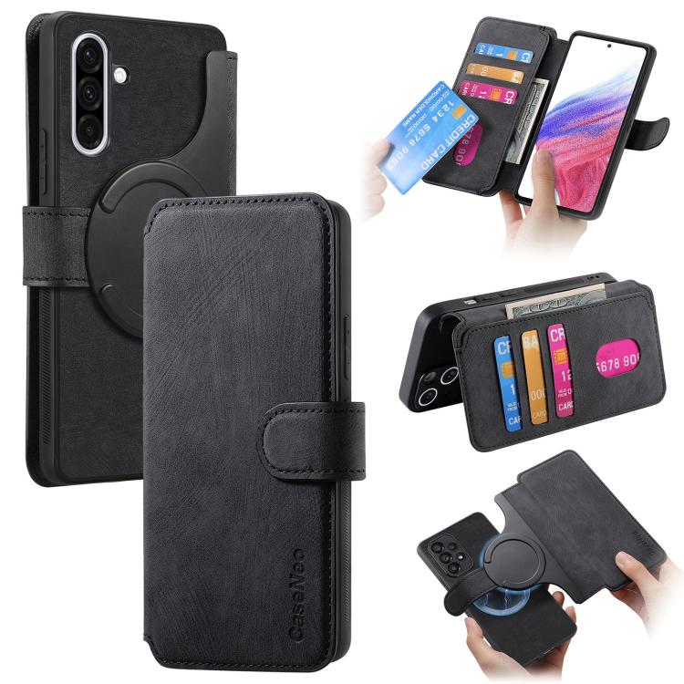 For Galaxy M56 5G CaseNeo MagSafe RFID Anti-theft Retro Leather Phone Case(Black)
For Galaxy M56 5G CaseNeo MagSafe RFID Anti-theft Retro Leather Phone Case(Black)