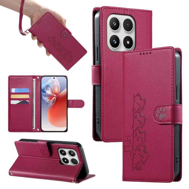 For Xiaomi 17 Max Cute Cats Magnetic Closure Vegan Leather Phone Case with Strap(Rose Red)
For Xiaomi 17 Max Cute Cats Magnetic Closure Vegan Leather Phone Case with Strap(Rose Red)
