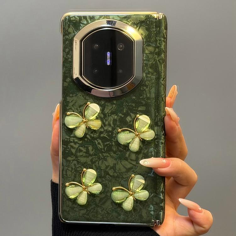 For Huawei Mate X7 Shell Texture Butterfly Pattern Shockproof Phone Case(Green)