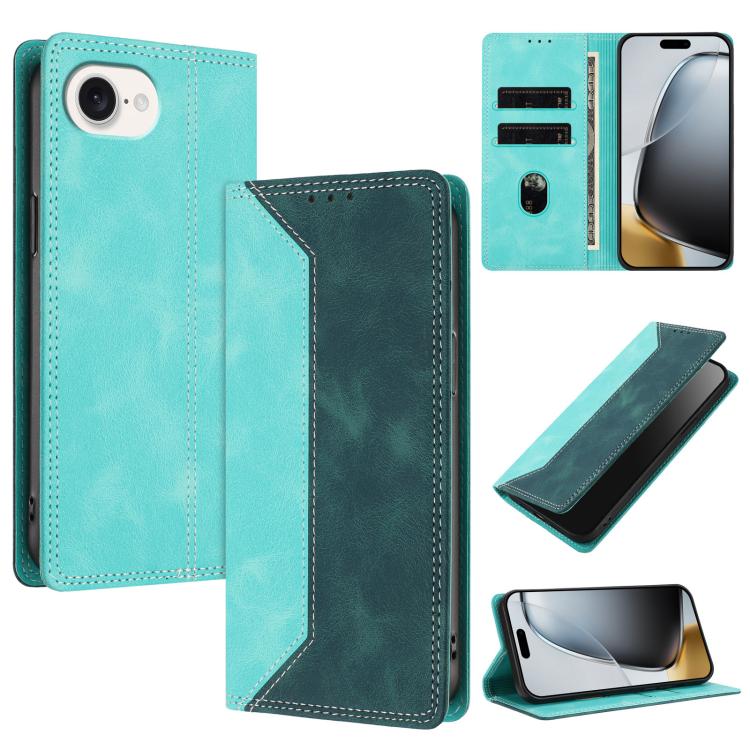 For iPhone 17e / 16e Skin Feel Two-tone RFID Blocking Vegan Leather Phone Case(Dark Green)
For iPhone 17e / 16e Skin Feel Two-tone RFID Blocking Vegan Leather Phone Case(Dark Green)