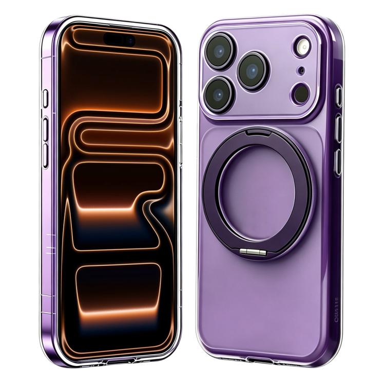 For iPhone 17 Pro Max Change to 17 Pro Silicone Magnetic Phone Case with 360 Degrees Rotating Holder(Dark Purple)
For iPhone 17 Pro Max Change to 17 Pro Silicone Magnetic Phone Case with 360 Degrees Rotating Holder(Dark Purple)
